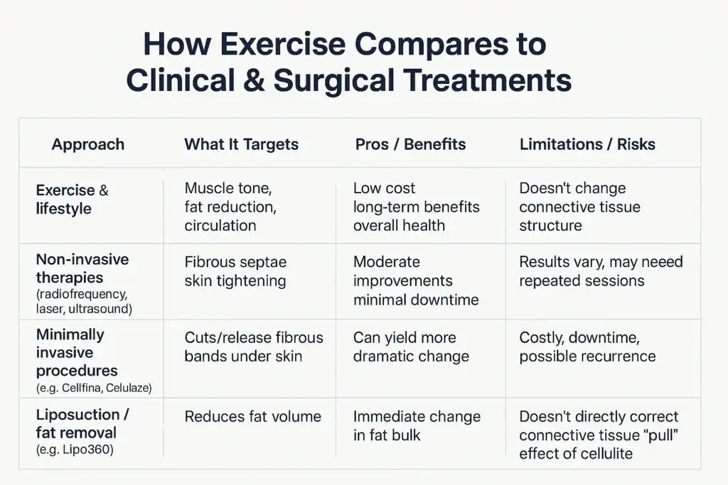 Sculpting Your Bum: Can Toning Exercises Really Reduce Cellulite? 2 How exercise compares to treatments from Lipo 360 Buckingham